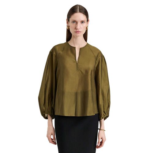 Veronika Maine Light Lyocell Blend Blouson Sleeve Top